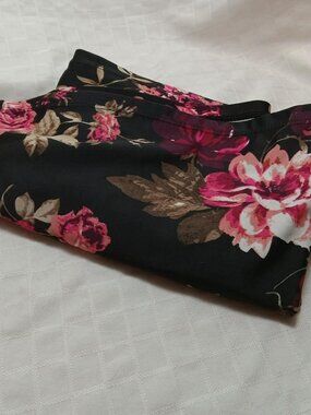 Black floral swimsuit with black bottom